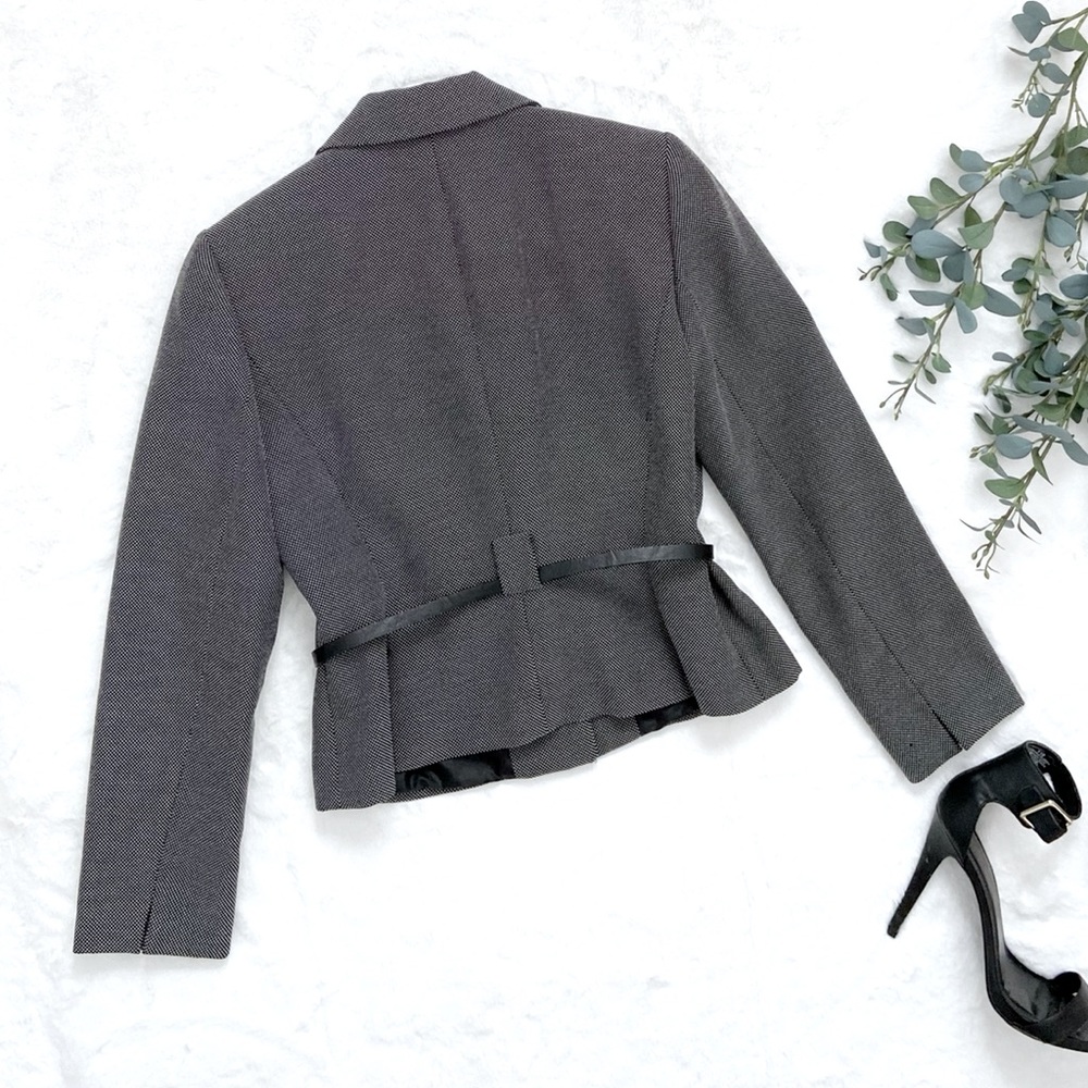 Belted Gray Blazer (Tiny Micro-Dot Pattern) - So … - image 4